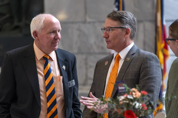 Jay Olsen talked with legislators at Snow Day on the Hill